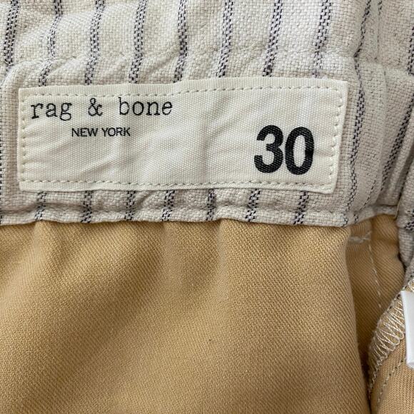 rag & bone Striped Shorts Size 30 Ivory Cream Linen Blend Paperbag High Waist - Picture 11 of 13
